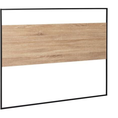 IDMARKET Testata DETROIT 145 cm in legno industriale e metallo nero con fissaggio a parete