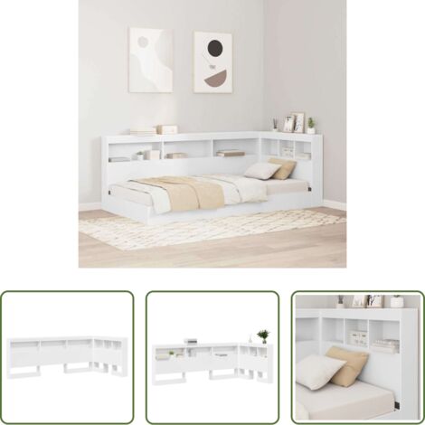 Testata in legno -  Testata contenitore con testiera Bianco 90 cm Legno multistrato