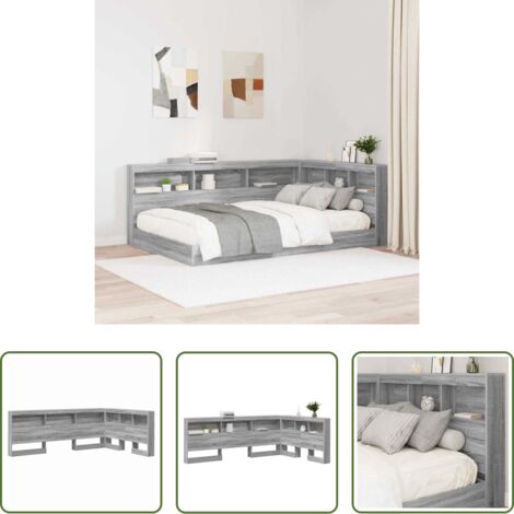 Testata in legno -  Testata contenitore Grigio Sonoma 207,5 x 137,5 x 76,5 cm