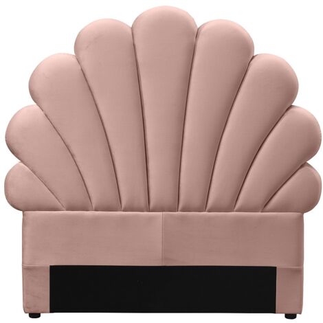 Testata letto conchiglia 110 cm Velluto Rosa - MOANA