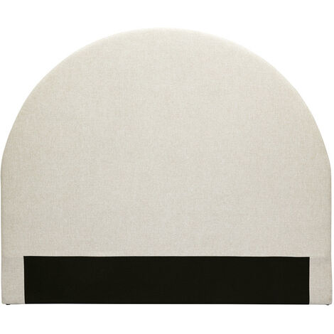 Testata letto rotonda in tessuto beige L160 cm NAOMY