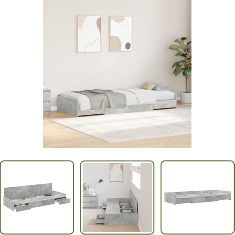 Testata letto -  Struttura del letto con testiera Grigio cemento 90 x 200 cm