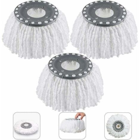 teste per mocio in microfibra, teste per mocio rotonde di ricambio, teste per mocio rotanti a 360° per mocio rotanti a 360° (diametro 16 cm)