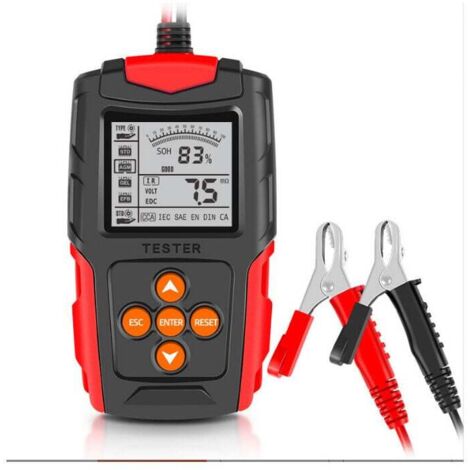 Tester batteria per auto monopezzo 12V/24V Analizzatore batteria digitale LCD Strumento diagnostico di ricarica per auto (Rosso) -1509035mm