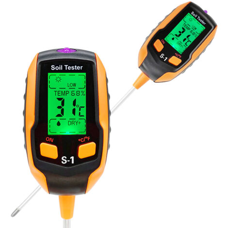 Tester del terreno quattro in uno ad alta precisione pH, temperatura e umidità, valore pH