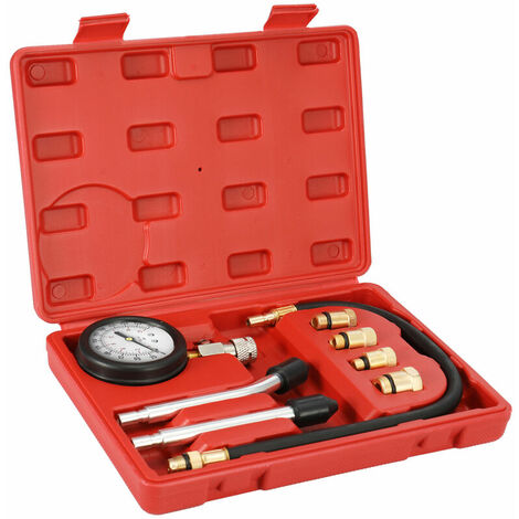 Tester di compressione del motore a benzina dal motore a gas Indicatore del gas automatico Tester di pressione del cilindro automobilistico Kit di test automobilistico con custodia 0-300 PSI