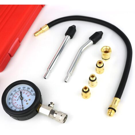 Tester di compressione, tester di candele, kit di strumenti con manometro per testare motociclette, auto, motori fuoribordo, motoseghe, motoslitte, auto, motori a benzina