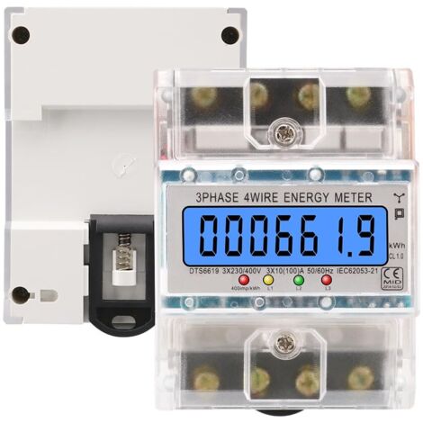 Tester di energia digitale monofase Monitor per uso elettricità AC 220 V 230 V  400 V 100 A Amperometro Voltmetro, Contatore elettrico trifase a 4 fili, Misuratore di consumo elettrico