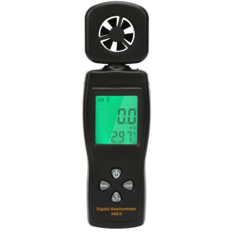 Tester di portata d'aria e velocità del vento, mini anemometro digitale SMART SENSOR AS816 0,3-30 m/s