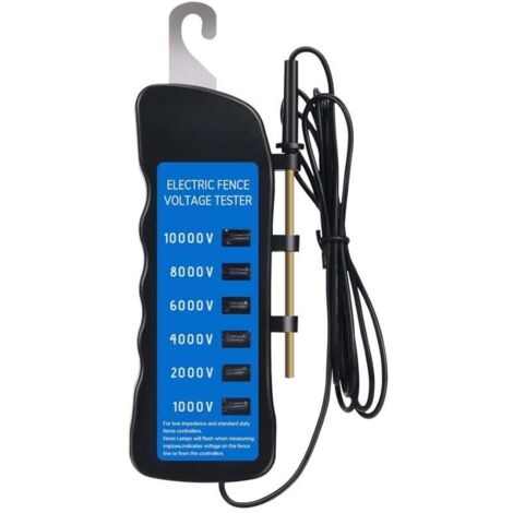 Tester di tensione, tester di tensione per recinzioni elettriche e tester di tensione per recinzioni elettriche da 10000 V con retroilluminazione, tester di tensione per recinzioni portatili a 6 luci,