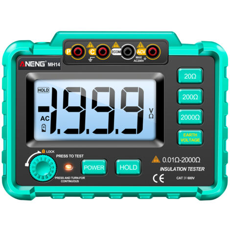 Tester numérique de résistance d'isolation électrique MH14, haute précision, mesure de résistance et de tension de mise à la terre