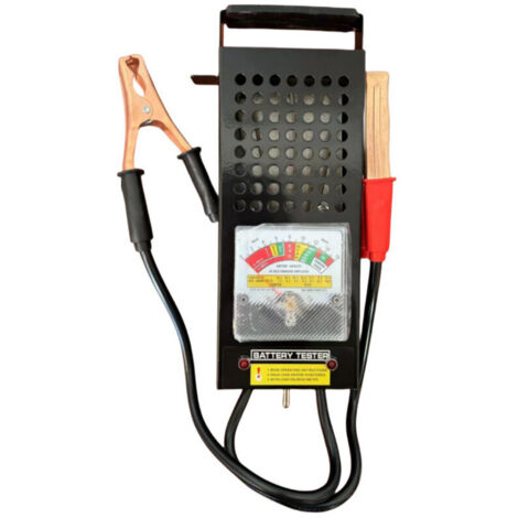 Tester per batterie da 6V e 12V con 2 morsetti di messa a terra per test, misurazione e ricarica.