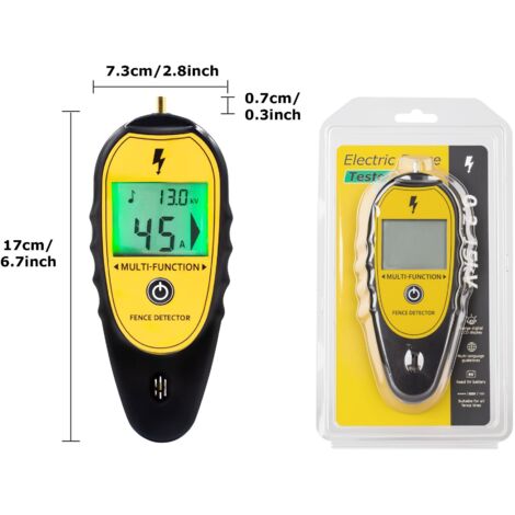 Tester per recinzioni elettriche e rilevatore di guasti, tester di tensione per recinzioni elettriche digitale da 15 KV 200 V-15000 V