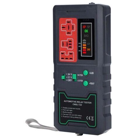 Tester relè per auto, spina USA da 100 V a 240 V, spina di conversione UE da 125 V a 250 V, per manutenzione auto e moto
