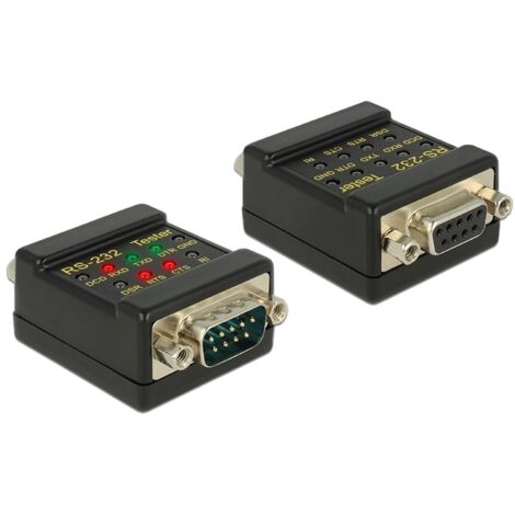 Tester RS-232 Delock compatto nero con 9 LED