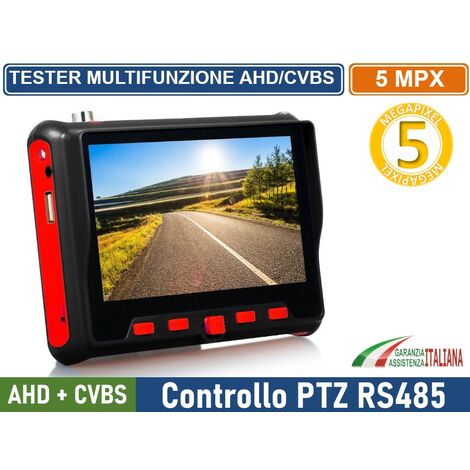 TESTER TELECAMERE CCTV DA POLSO AHD  CVBS 5 MEGAPIXEL CONTROLLO PTZ RS485 OSD UTC VIDEOSORVEGLIANZA MONITOR 4.3"