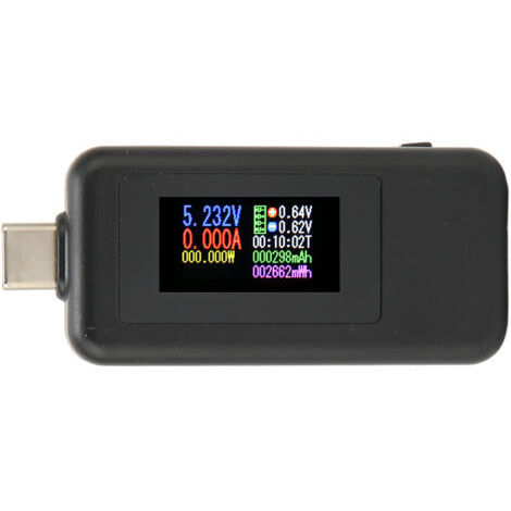 Tester USB, rilevamento in tempo reale, schermo HD IPS, alta precisione, spegnimento, memorizzazione, tensione