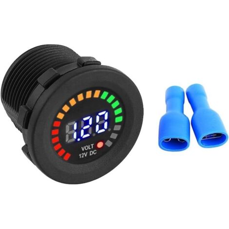Tester voltmetro, tester di tensione a LED da 12 V, indicatore digitale per barche e veicoli, impermeabile.