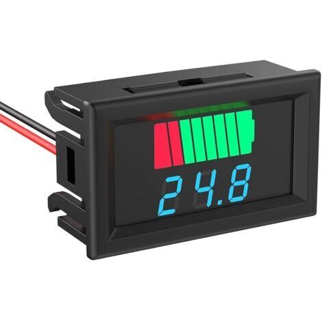 Testeur Batterie, Tension de Capacité de Batterie 2 en 1 12V, 24V, 36V, 48V, 60V, 72V LED Testeur de Capacité de Batterie Numérique pour Voiturette de golf, Voiture, Camping-car - Affichage Bleu