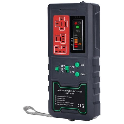 Testeur de batterie 12V/24V, analyseur de relais, vérificateur d'alternateur, outil de diagnostic du système de démarrage et de charge pour voiture et moto