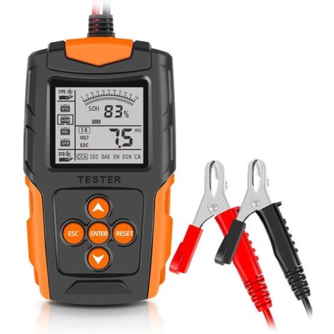Testeur de batterie 12V/24V – Analyseur numérique LCD – Détection SOC/SOH – Protection contre inversions et surtensions