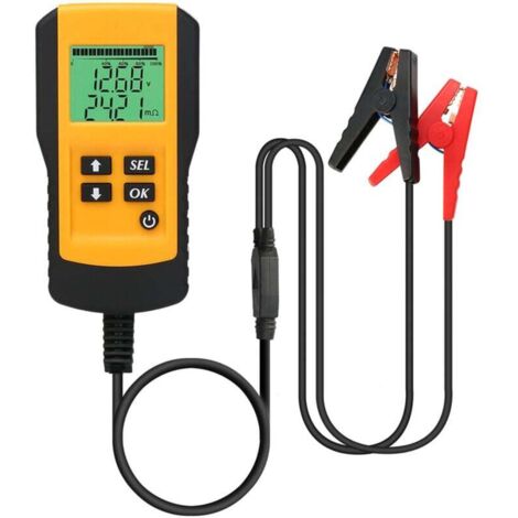 Testeur de Batterie 12V Voiture avec Mesure Tension Résistance Interne et Affichage Capacité AH
