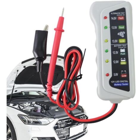 Testeur de batterie automobile,Voyant LED haute précision 6V 12V Analyseur de batterie automatique - Testeurs de tension avec poignée ergonomique, vérificateur de batterie automobile pour