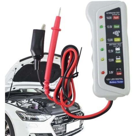 Testeur de batterie automobile,Voyant LED haute précision 6V 12V Analyseur de batterie automatique - Testeurs de tension avec poignée ergonomique, vérificateur de batterie automobile pour