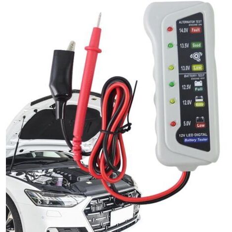Testeur de batterie automobile,Voyant LED haute précision 6V 12V Analyseur de batterie automatique - Testeurs de tension avec poignée ergonomique, vérificateur de batterie automobile pour