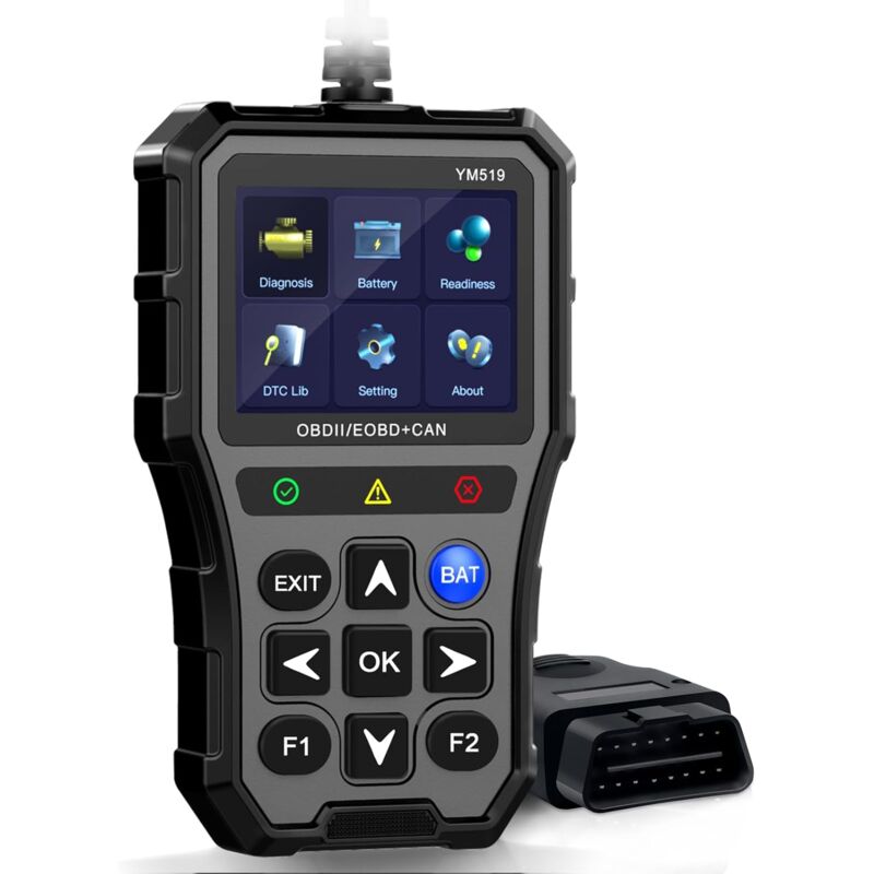 Testeur de batterie de scanner couleur OBD2 : configuration facile des données en direct, effacement automatique des défauts du moteur, vérification