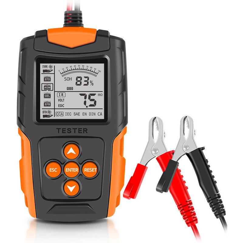 KZQ - Testeur de batterie de voiture 12V/24V, analyseur de batterie numérique lcd, outil de diagnostic de charge de voiture