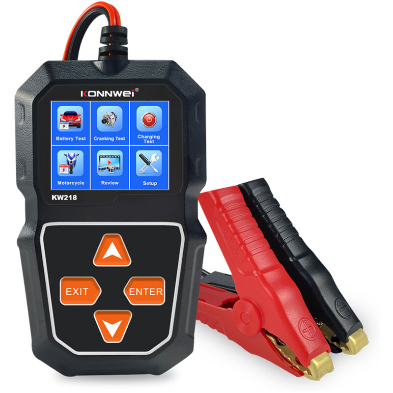 Testeur de batterie de voiture KW218 Test de démarrage Test de charge pour batterie de moto 6 V/batterie de voiture 12 V/batterie de camion