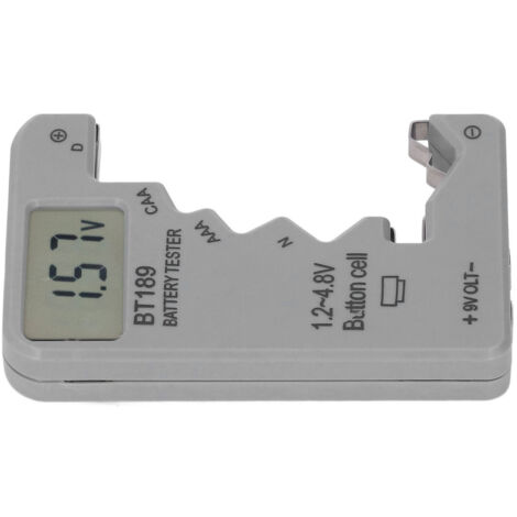 Testeur de Batterie LCD Universel avec Affichage en Temps Réel, Boîtier ABS Gris pour Diagnostic