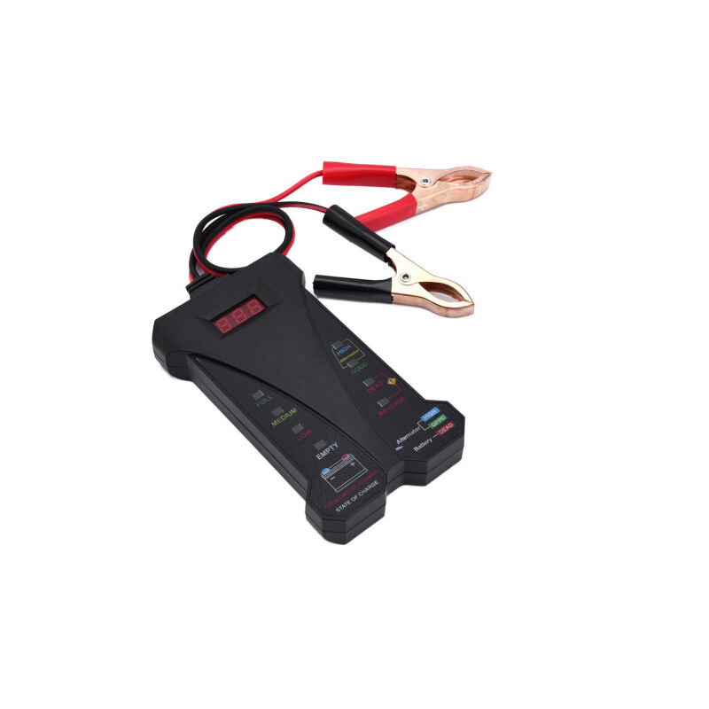 Testeur de Batterie numérique 12 V Voltmètre alternateur Système de Charge Analyseur avec écran LCD et indicateur LED