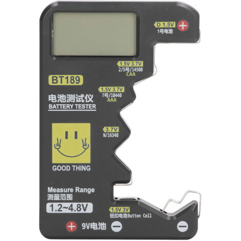 Testeur de Batterie Numérique Grand Écran LCD Universel pour Piles N, D, C, AA, AAA et Bouton