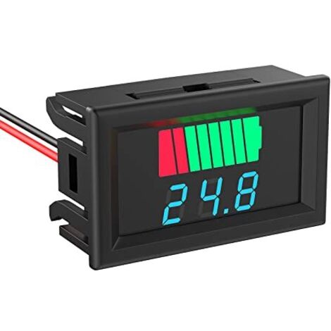 Testeur de Batterie Tension Capacité 2 en 1 12V 24V 36V 48V 60V 72V LED Numérique Voiture Golf Camping Affichage Bleu -