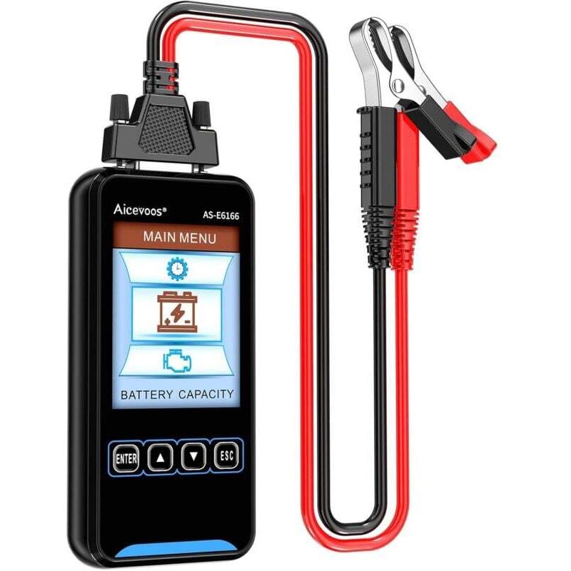 Testeur de Batterie, Testeur Batterie Voiture, 100-2000 cca Testeur de Batterie pour Auto Testeur de Batterie 12V/24V Testeur Batterie,de Debuns