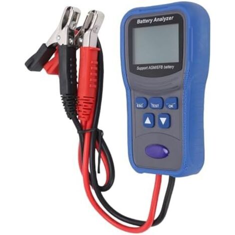 Testeur de Batterie Voiture 100-2000 CCA Automotive Analyzer Auto Battery Tester pour Camion Marine Motorcycle Boat avec écran LCD -