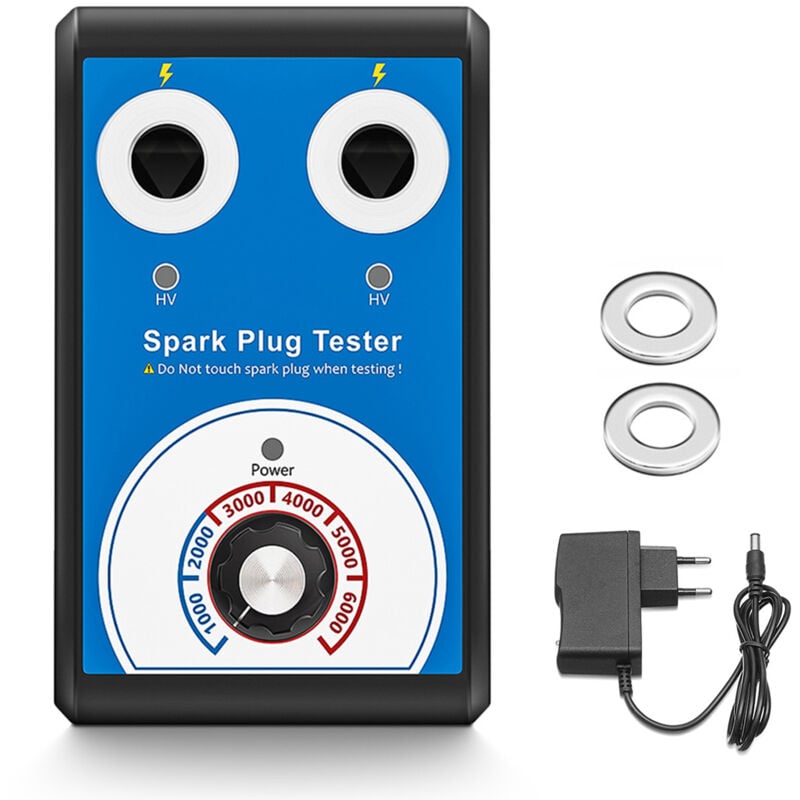 Lifcausal - Testeur de bougies d'allumage à double trou 12 v 0-6 000 tr/min Testeur de bougies d'allumage pour véhicules à essence avec diamètre de