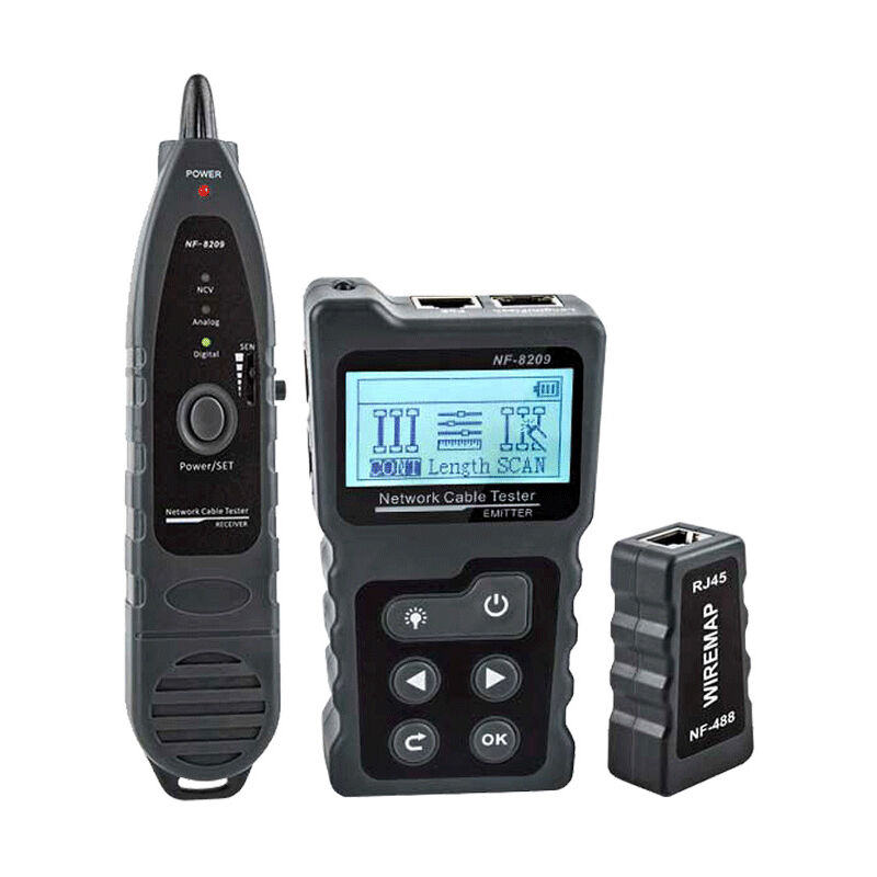 Testeur de câble avec traqueur de fil multifonction pour câble réseau NF-8209 avec contrôle de câble sans contact pour Cat5 Cat6 Tracker Underground