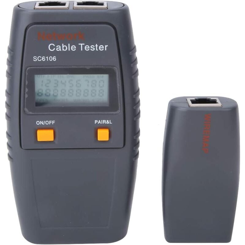 Testeur de cable de réseau lan SC6106, test de recherche de ligne électrique avec piles aaa 8mA avec écran lcd