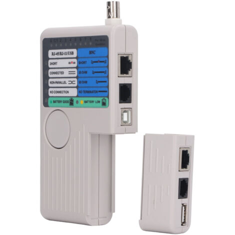 Testeur de Câble Multifonction Détachable - Vérification Rapide pour RJ45, RJ11, USB, BNC et Réseaux - Portée 90 mètres