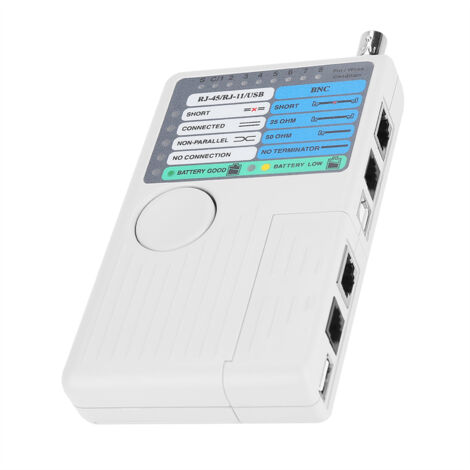 Testeur de Câble Réseau 4-en-1 Portable RJ11 RJ45 USB BNC pour Câbles UTP STP