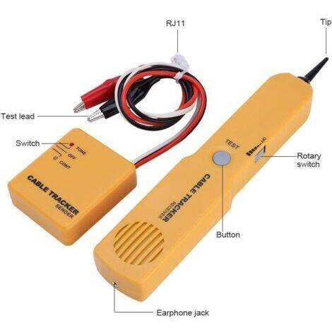 Testeur de câble réseau - Détecteur de câble électrique - Localisateur de ligne RJ11 - Pour câble réseau