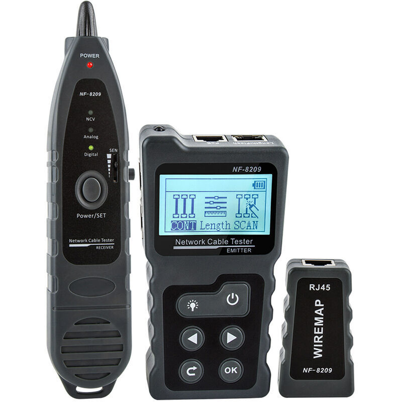 Testeur de câble réseau lcd multifonctionnel Tracker de fil PoE Checker Testeur de tension et de courant PoE en ligne avec testeur de câble avec