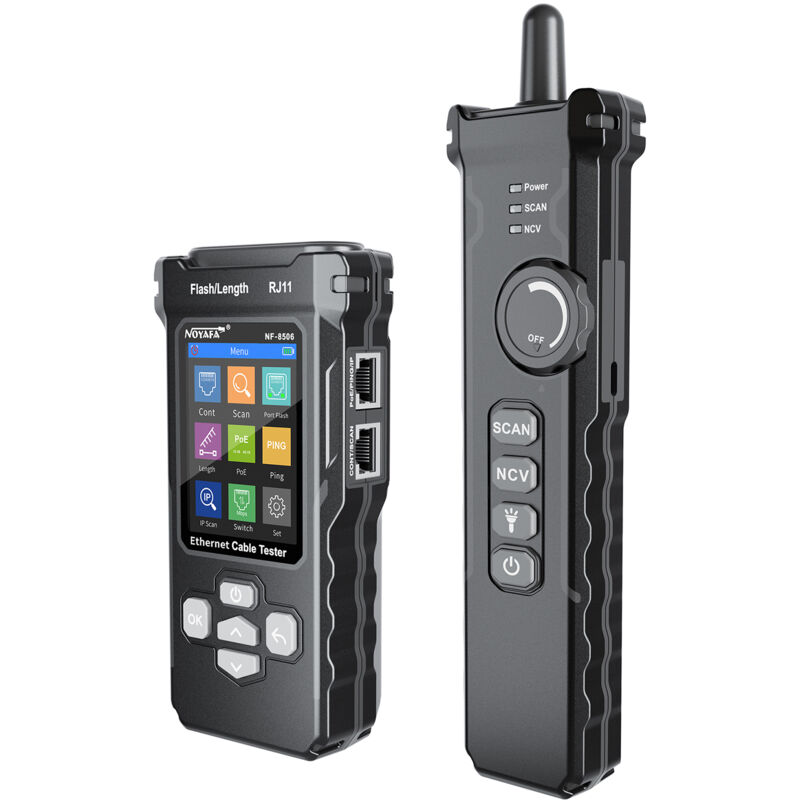 Lifcausal - Testeur de câble réseau numérique lcd NF-8506, rechargeable, suivi de fil multifonction, testeur de câble réseau, test de continuité de