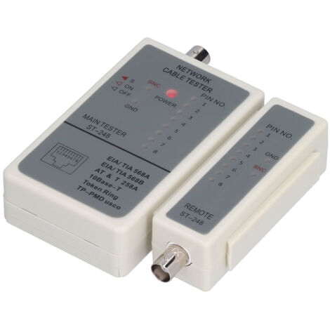 Testeur de Câble Réseau RJ45 RJ11 RJ12 Modèle 248 avec Détection Automatique DC 9V