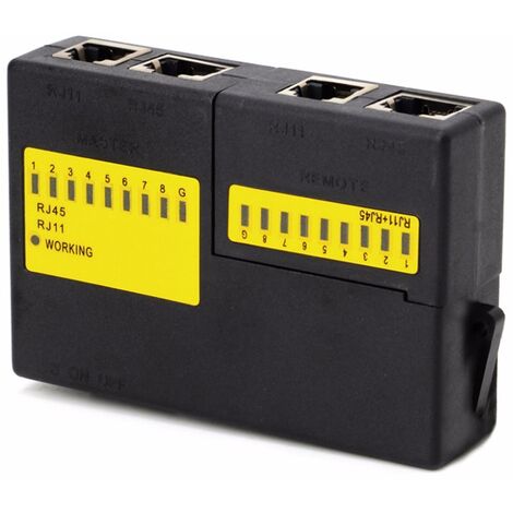 Testeur de câble réseau RJ45 RJ11 RJ12 UTP LAN, outil de mise en réseau, batterie non incluse, noir