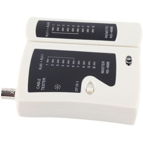 Testeur de Câble RJ45 RJ11 Universel avec Alimentation 9V et Étui de Transport, Modèle NS-468B