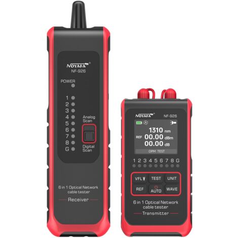 Testeur de câbles à fibre optique 6 en 1, wattmètre multifonction avec 10 longueurs d'onde, VFL, traqueur, indicateur de port, LED, écran couleur